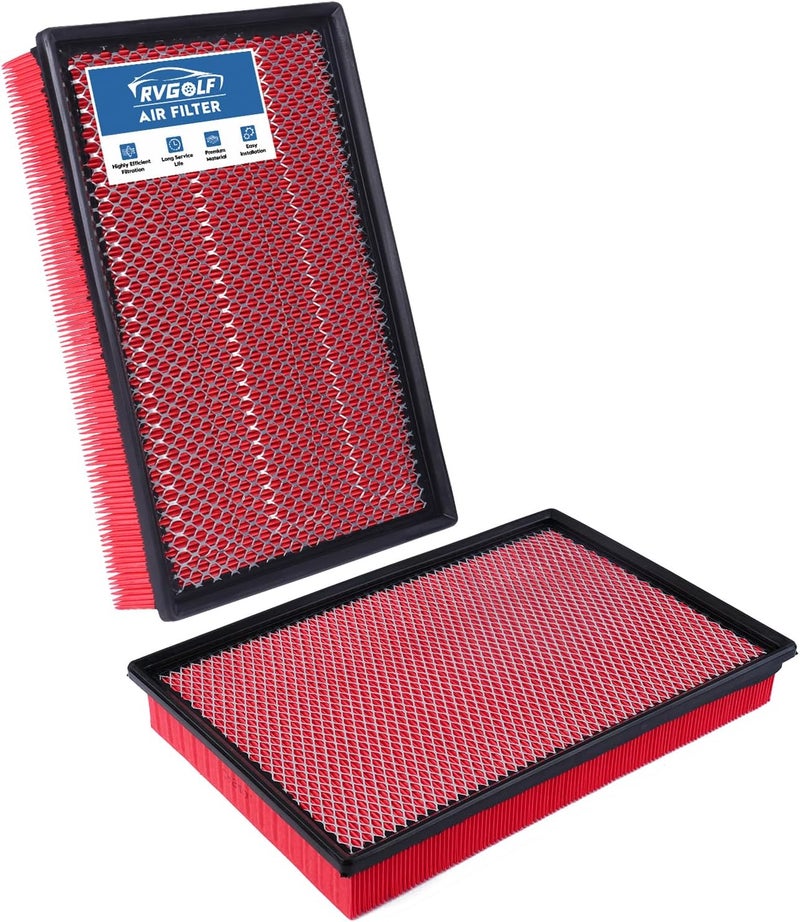RVgolf 2PCS Engine Air Filter Fit for Ram1500 (2002-2021), Ram 2500 (2003-2019), Ram 3500 (2002-2019) Air Filter Replacement Engine Filter Automotive Accessories# GAF041 CA9401 - Image 1